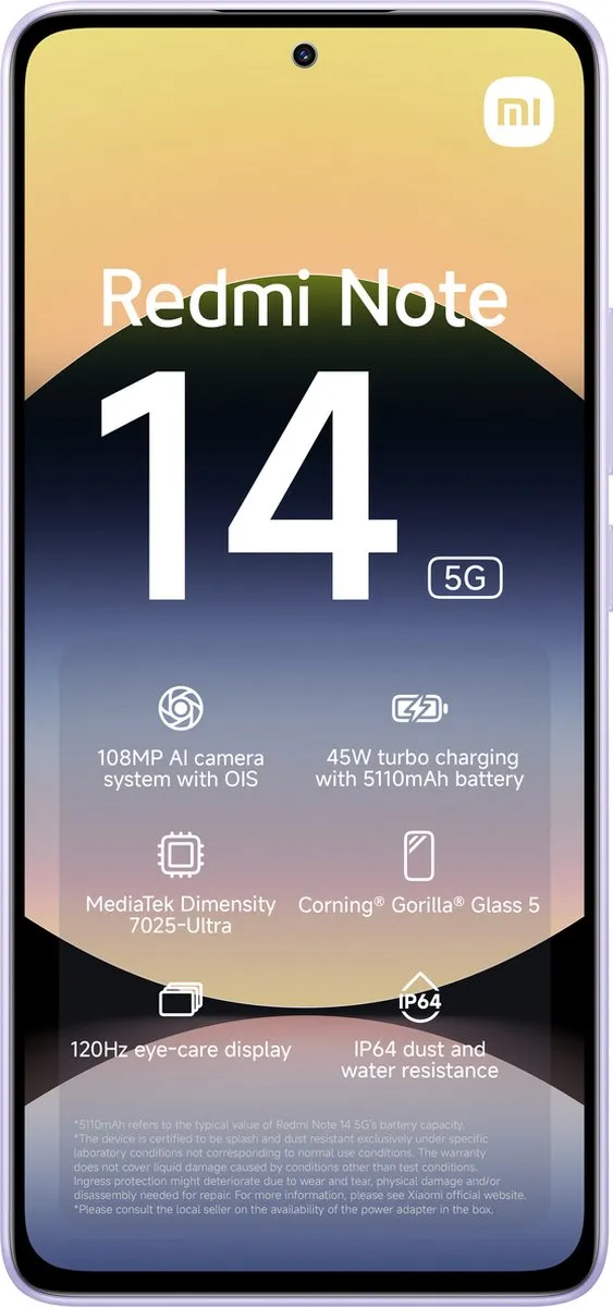 Xiaomi Redmi Note 14 5G - 8GB/256GB - Paars