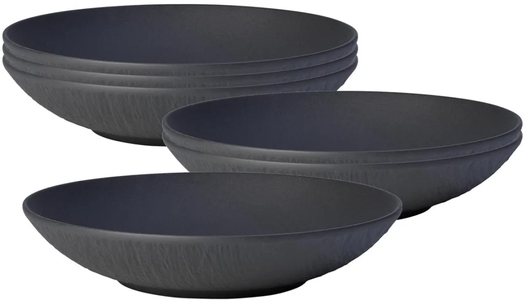 Villeroy & Boch Manufacture Rock Diepe Bord 28cm - 6 Stuks - Zwart - afbeelding 2 van 6