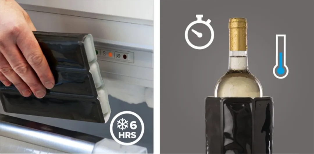 VacuVin Active Cooler Set - Champagne/Wijn - 2 Stuks - Platinum