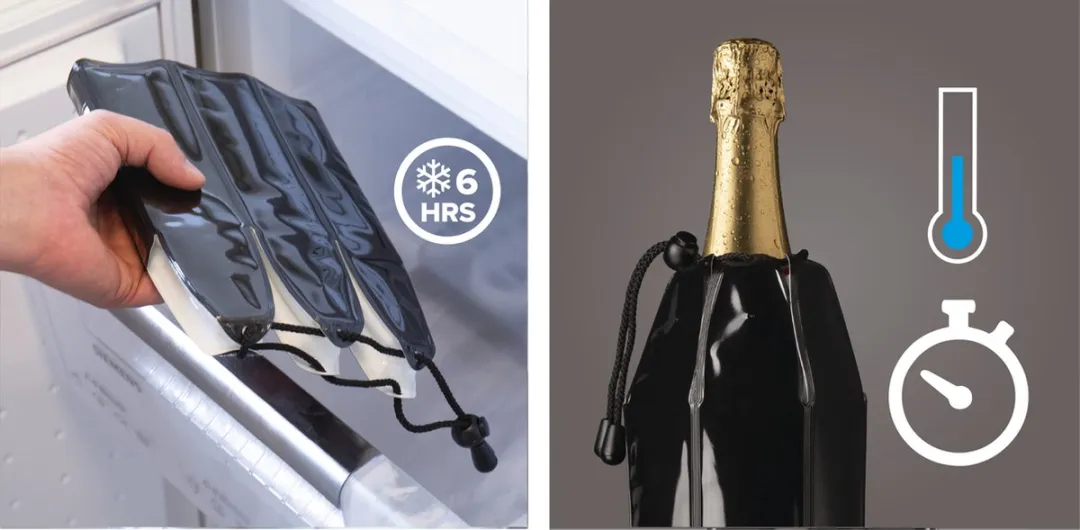 VacuVin Active Cooler Set - Champagne/Wijn - 2 Stuks - Platinum