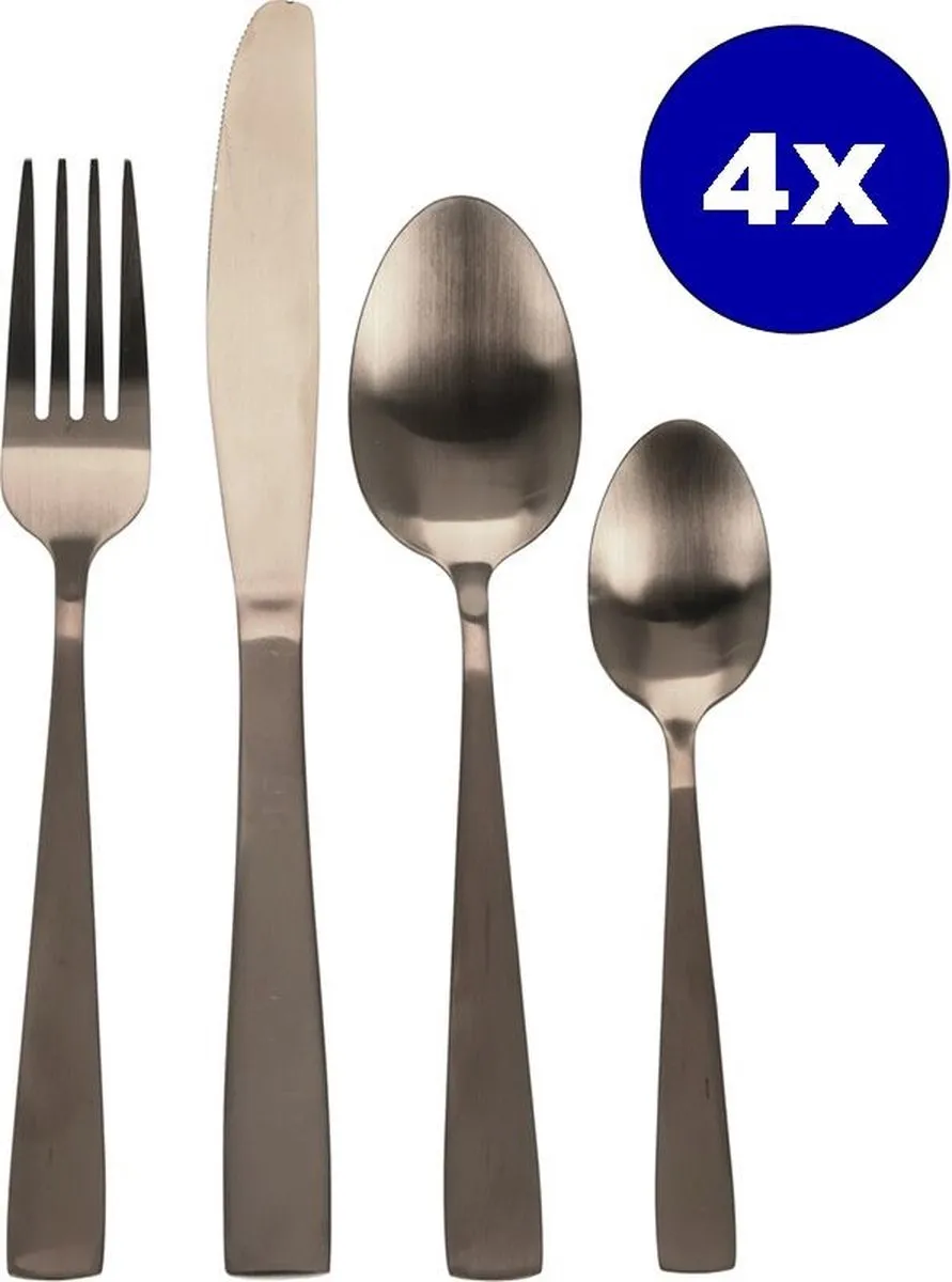 Excellent Houseware Mat Goud bestekset - 16 delig