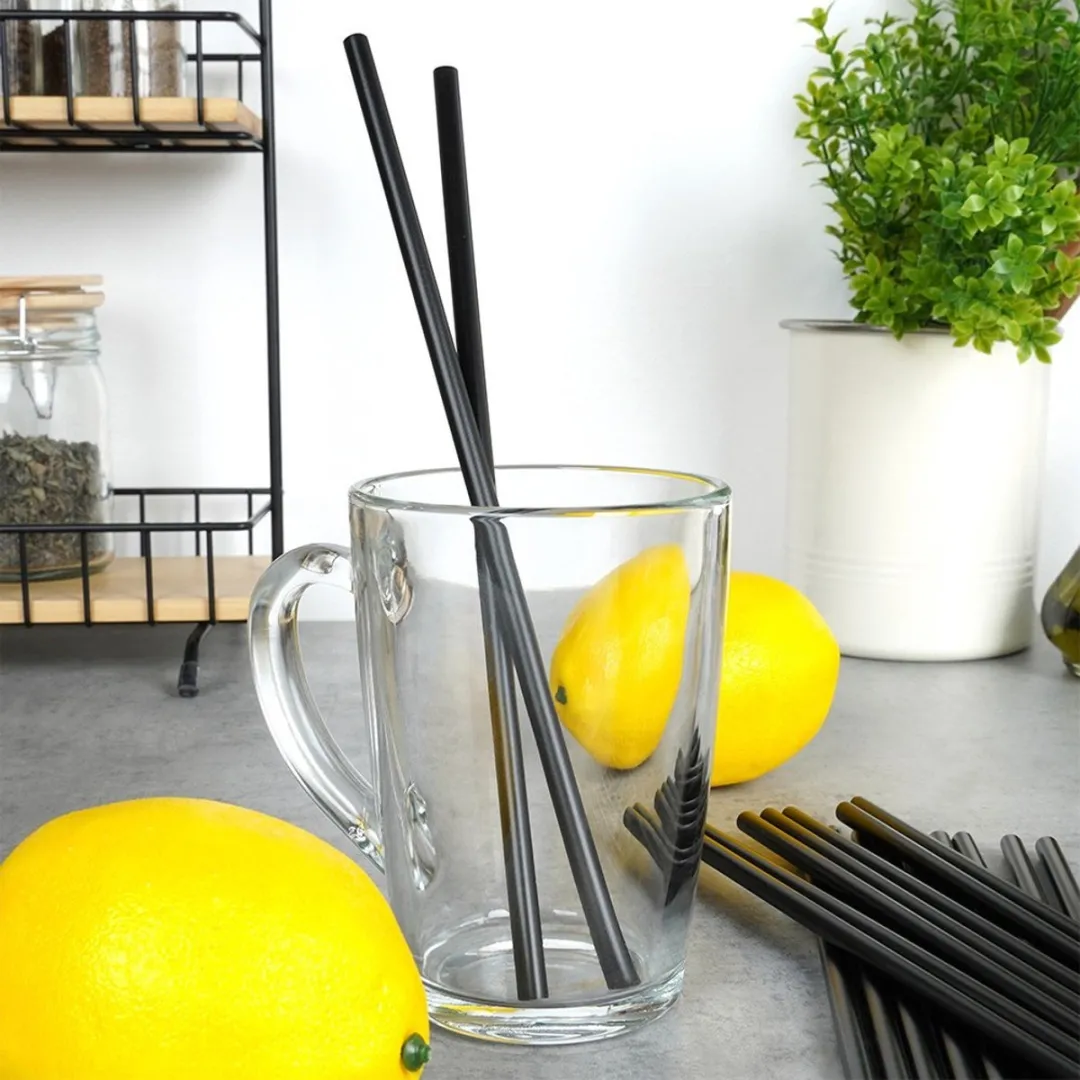 Excellent Houseware Herbruikbare Rietjes – 50 Stuks – 22 cm – Zwart - afbeelding 6 van 6