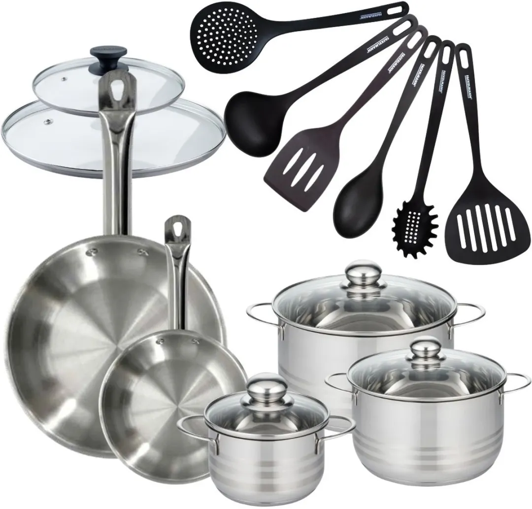 Fackelmann 9352850 Kookset - 2 Pannen 20/28cm + 3 Potten 16/20/24cm - Roestvrij staal
