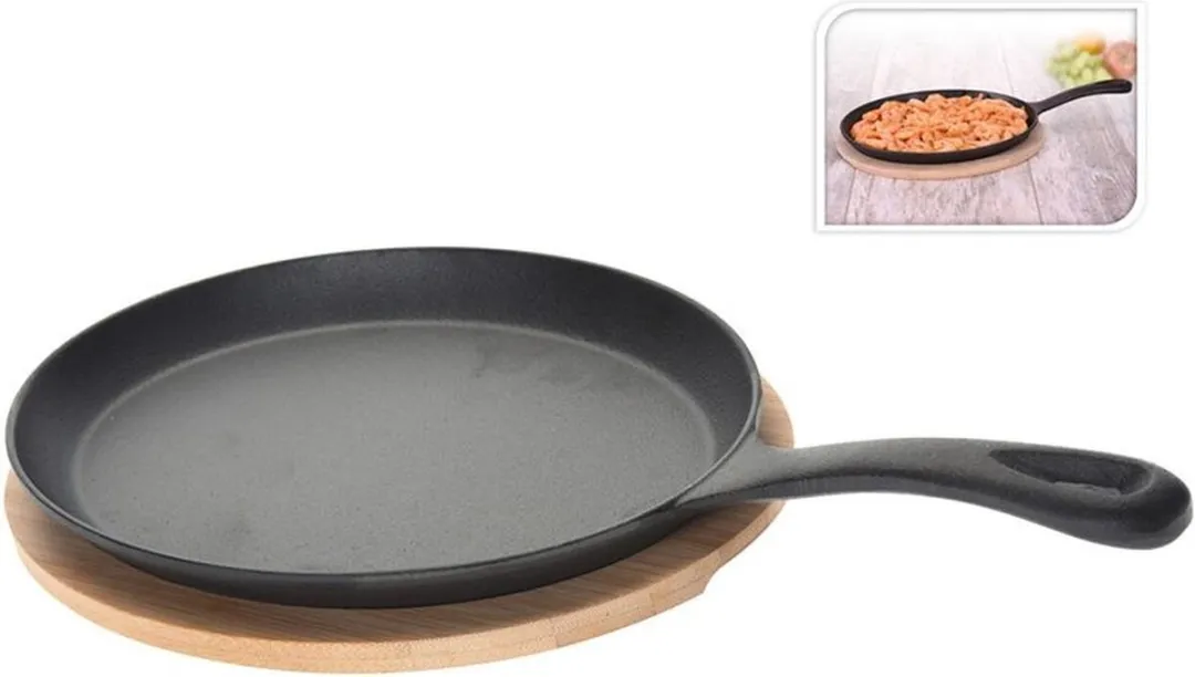 Excellent Houseware Tapas Pan Gietijzer 24cm - Zwart