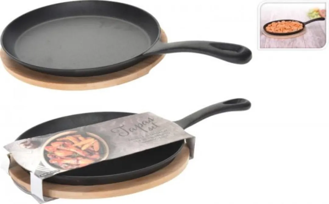 Excellent Houseware Tapas Pan Gietijzer 24cm - Zwart