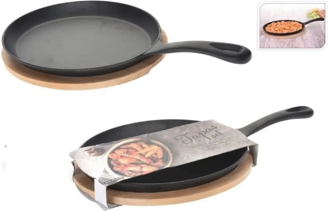 Excellent Houseware Tapas Pan Gietijzer 24cm - Zwart