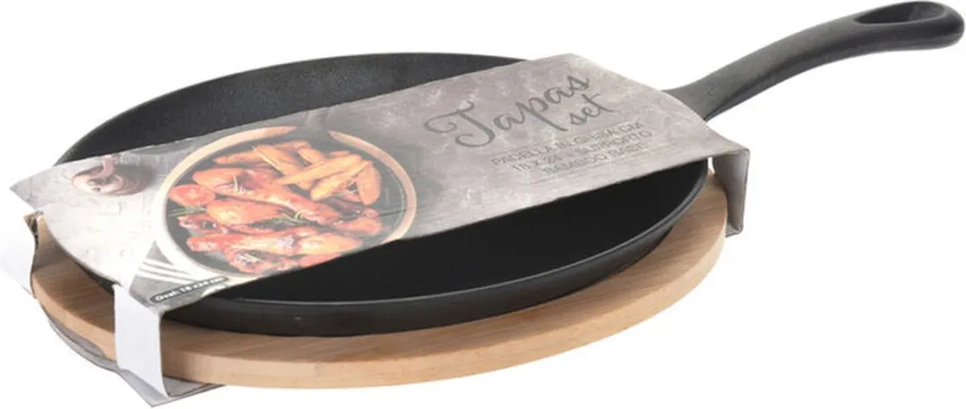 Excellent Houseware Tapas Pan Gietijzer 24cm - Zwart - afbeelding 6 van 6