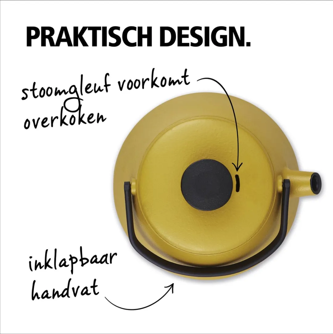 Brabantia T-TIME Theepot 0,7L - Gietijzer - Geel