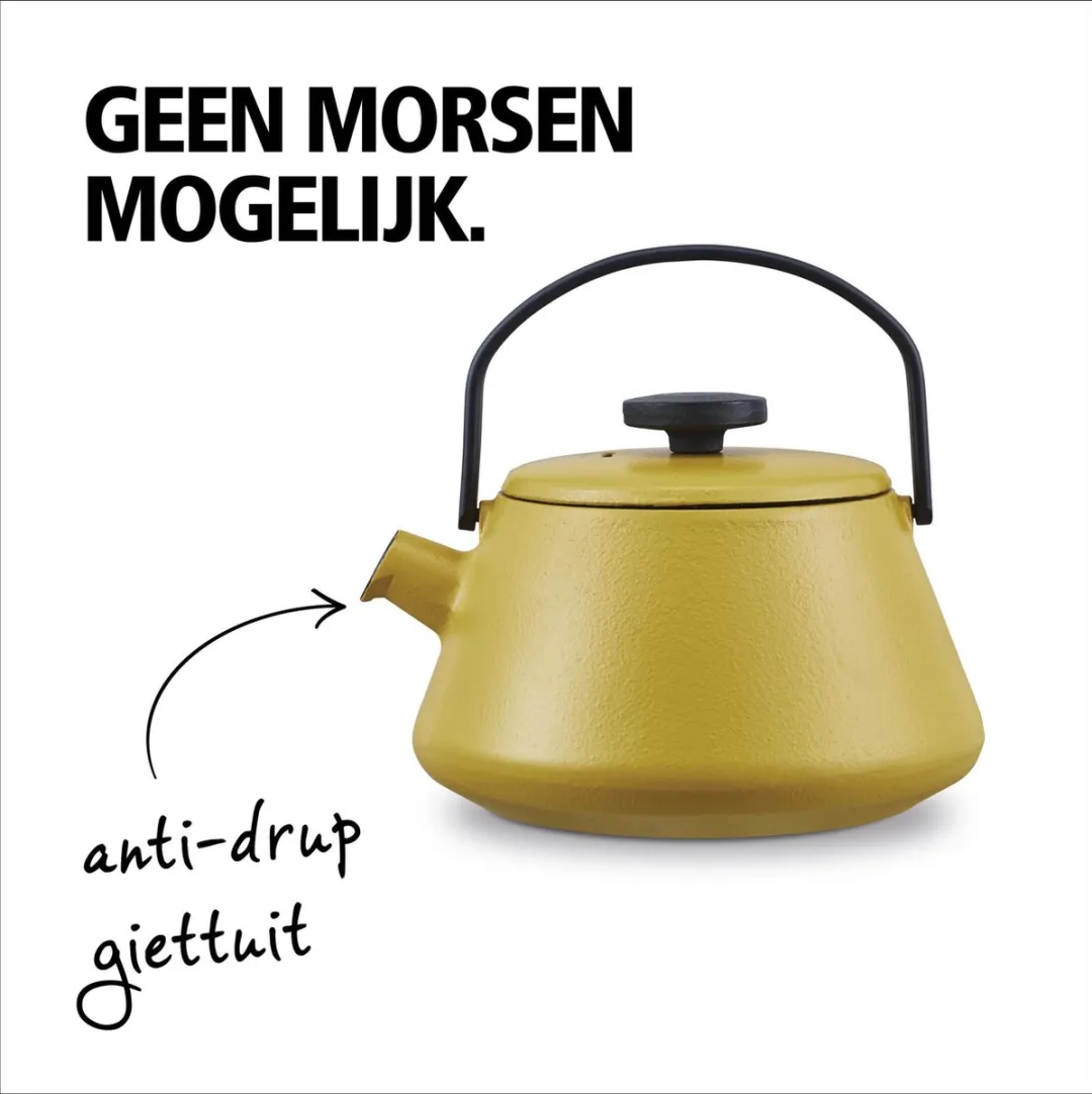 Brabantia T-TIME Theepot 0,7L - Gietijzer - Geel