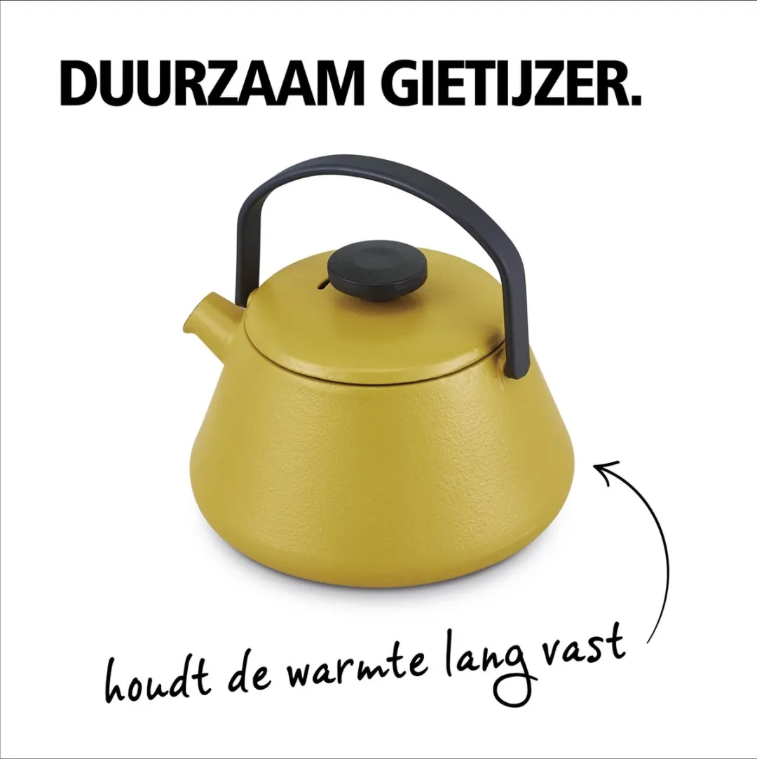 Brabantia T-TIME Theepot 0,7L - Gietijzer - Geel