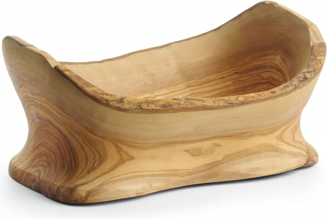HENDI Decoratieve Kom Olijfhout 505366 - 365x200x290mm - RVS