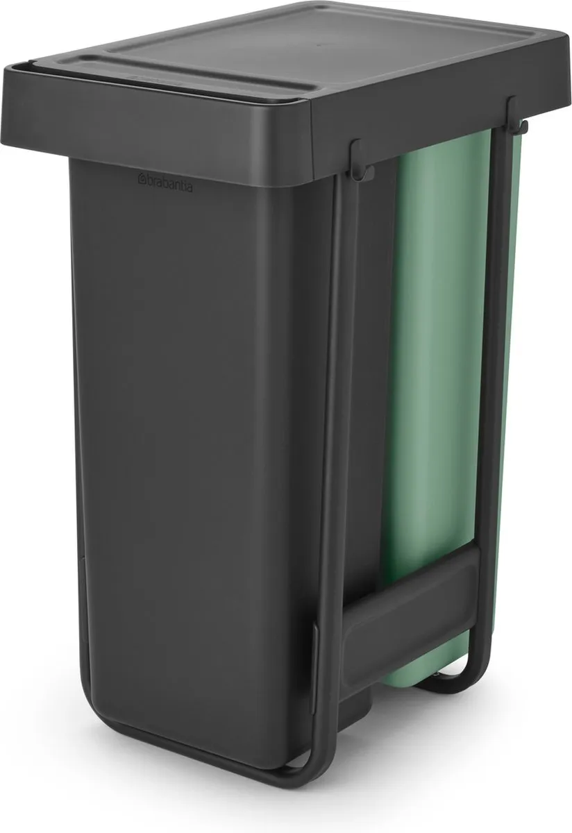 Brabantia Sort & Go Inbouw Prullenbak 2x30L - Jade Green/Dark Grey