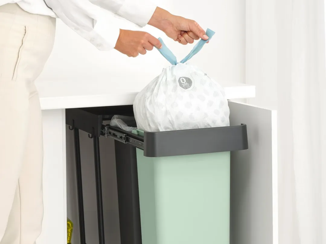 Brabantia Sort & Go Inbouw Prullenbak 2x30L - Jade Green/Dark Grey - afbeelding 6 van 6