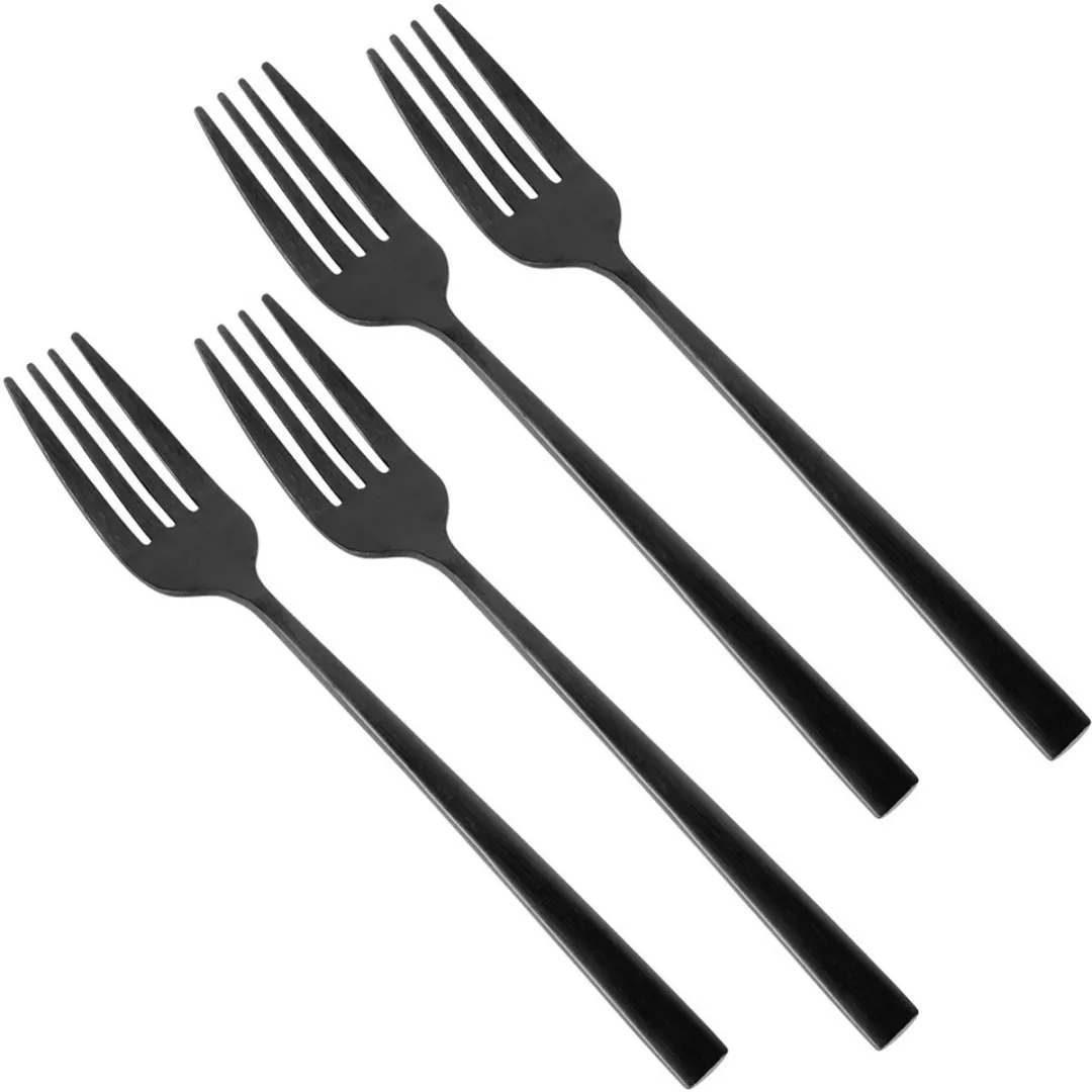 Excellent Houseware Taartvorkjes CC4100920 - 4 Stuks - Zwart - 15 cm
