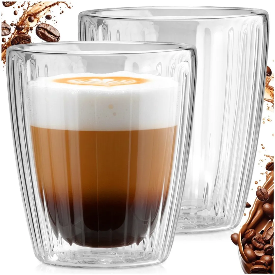 Excellent Houseware Thermische Glazen 230ml - Dubbelwandig - 2 Stuks