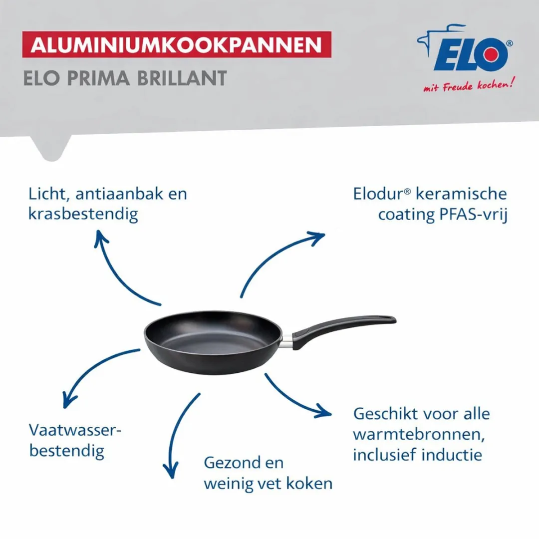 Fackelmann ELO 9739150 Keukenset 5-delig - 2 Bakpannen 28/32cm & 3 Kookpotten 12/16/24cm - Roestvrij staal