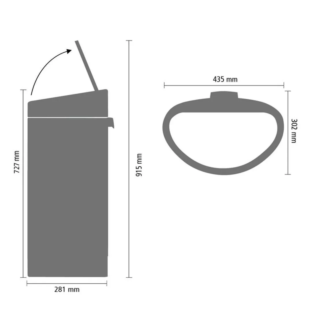 Brabantia Touch Bin Prullenbak 40L - Matt Steel Fingerprint Proof