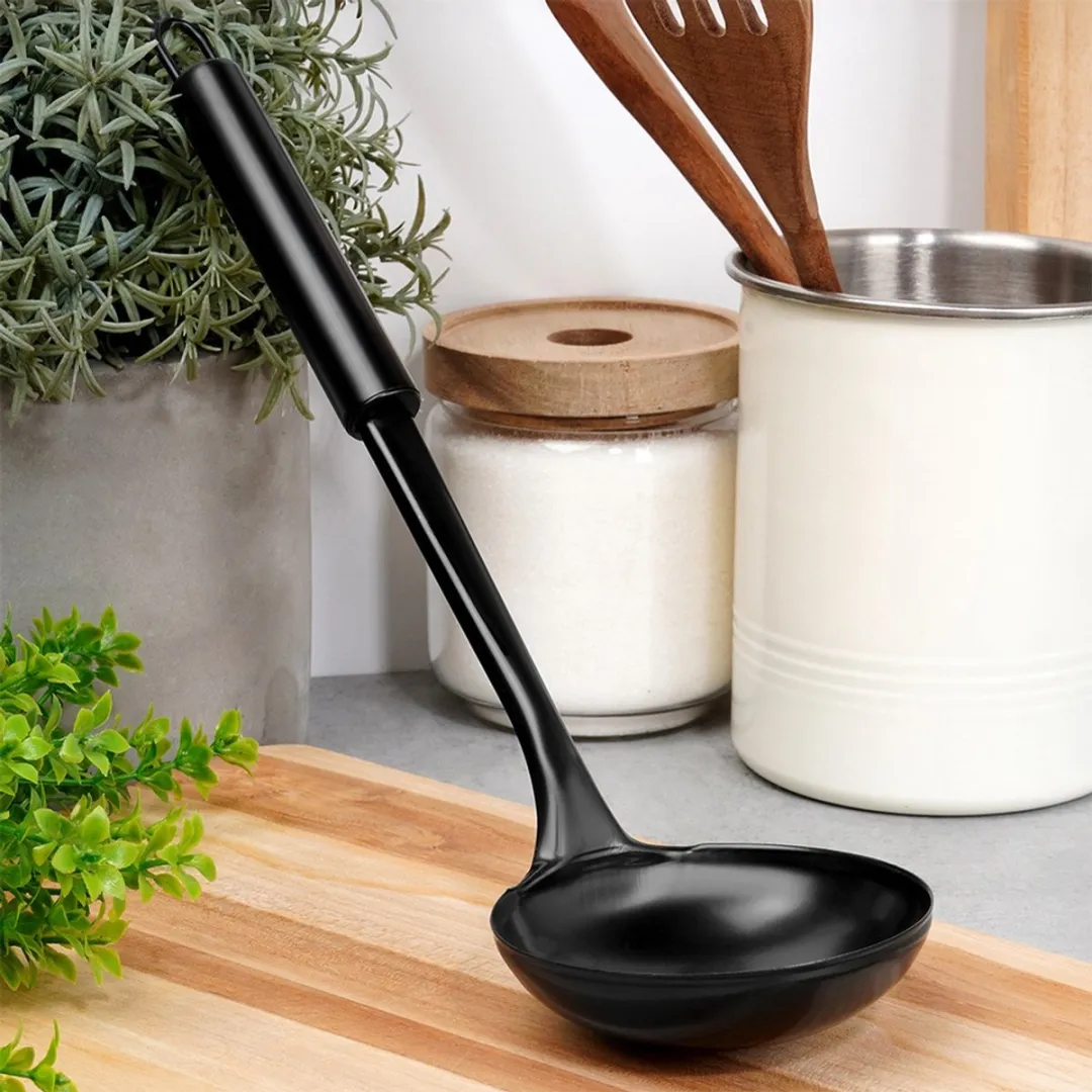Excellent Houseware Soeplepel RVS 30cm - Zwart