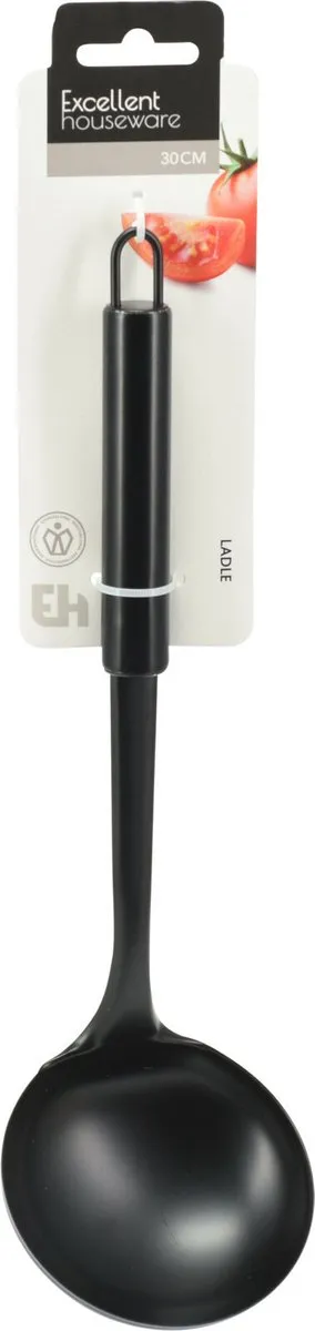 Excellent Houseware Soeplepel RVS 30cm - Zwart