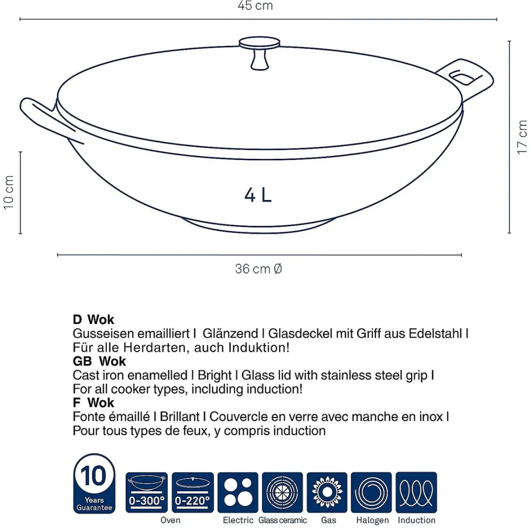 Kela Wokpan Gietijzer 36cm - 4L