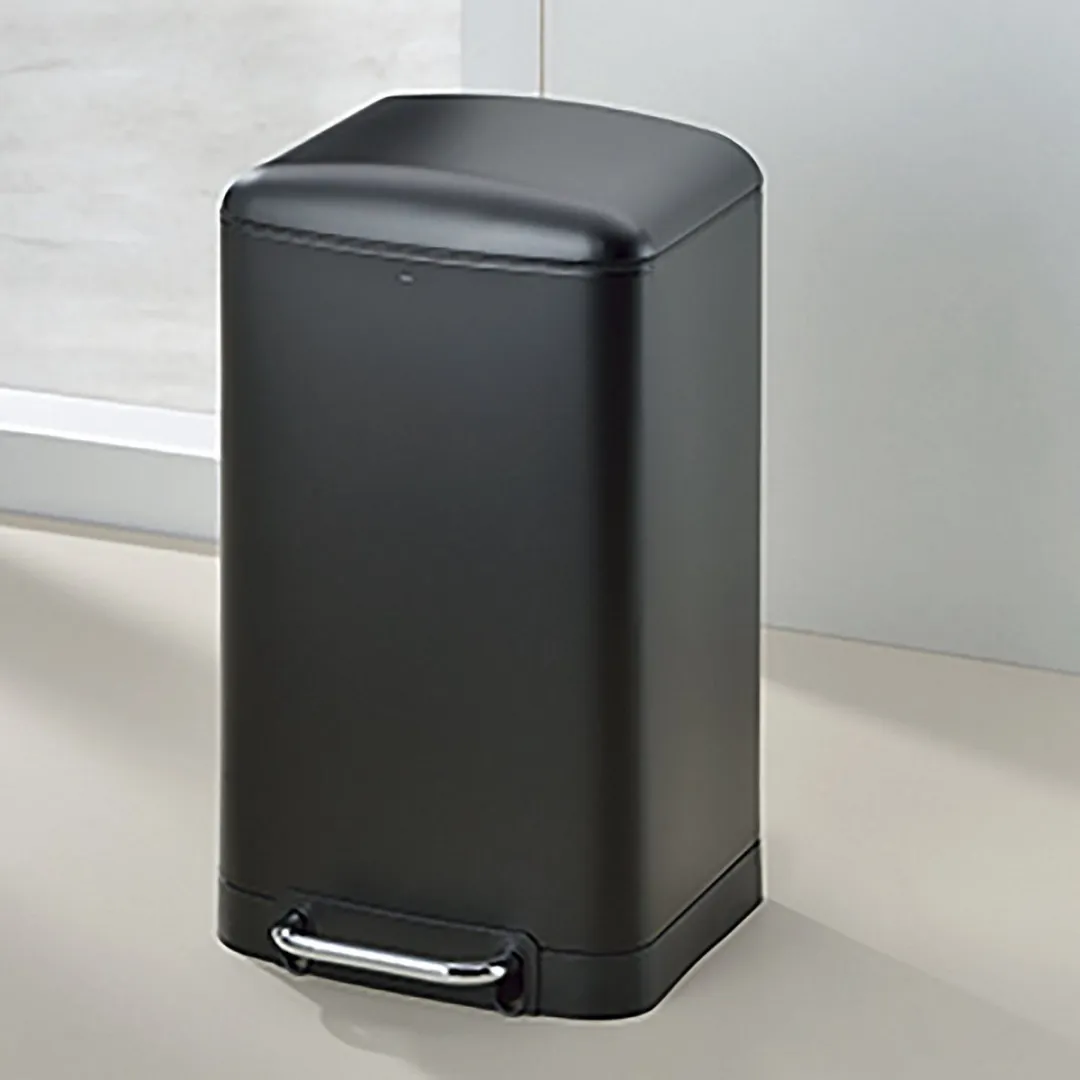 Afvalemmer, RVS, Zwart, 30 L - Kela | Davino