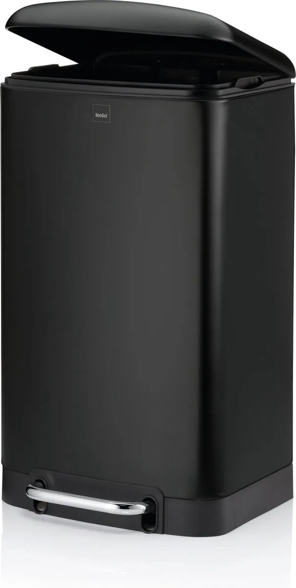 Afvalemmer, RVS, Zwart, 30 L - Kela | Davino