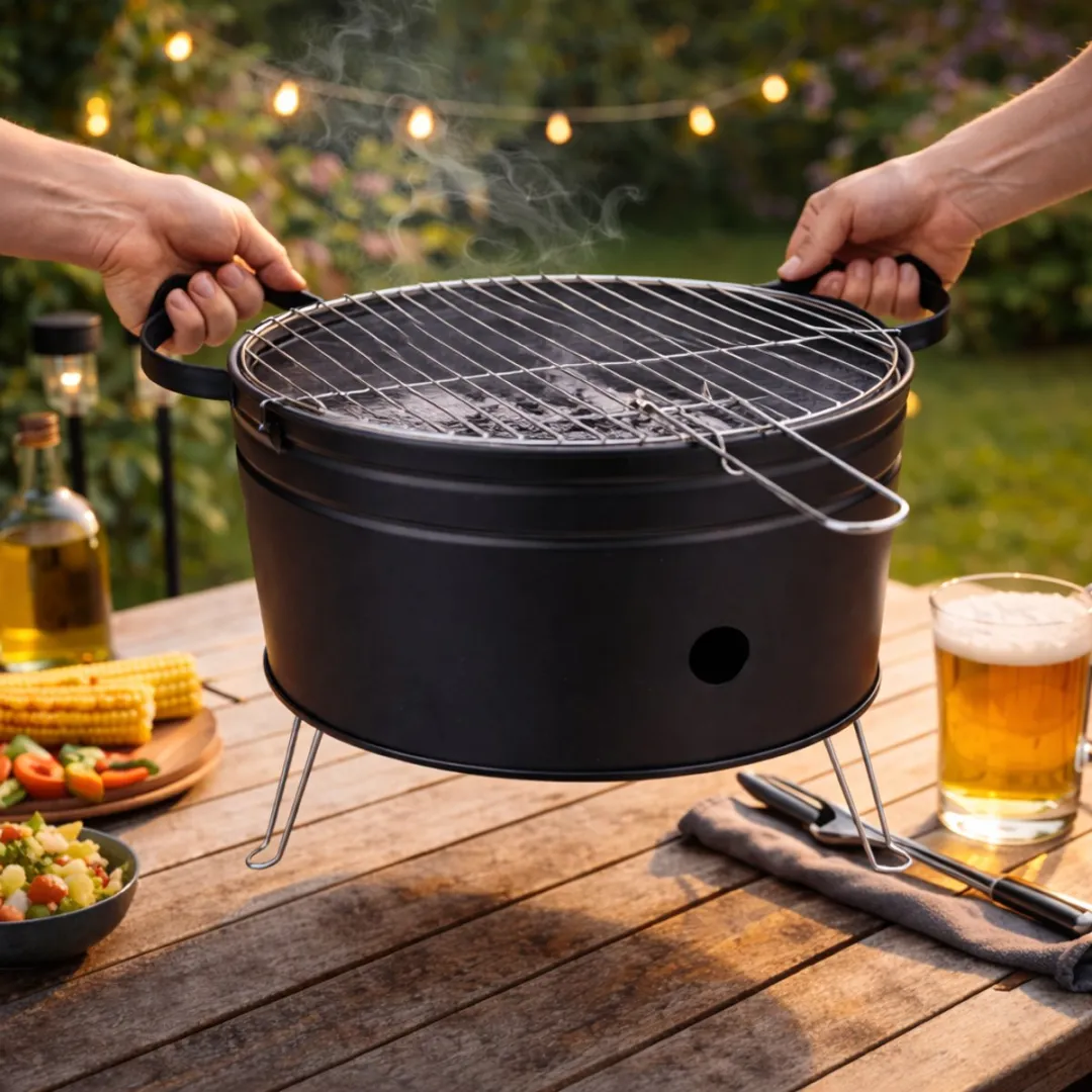 Alpina Tafelbarbecue Houtskool 35cm - Rood