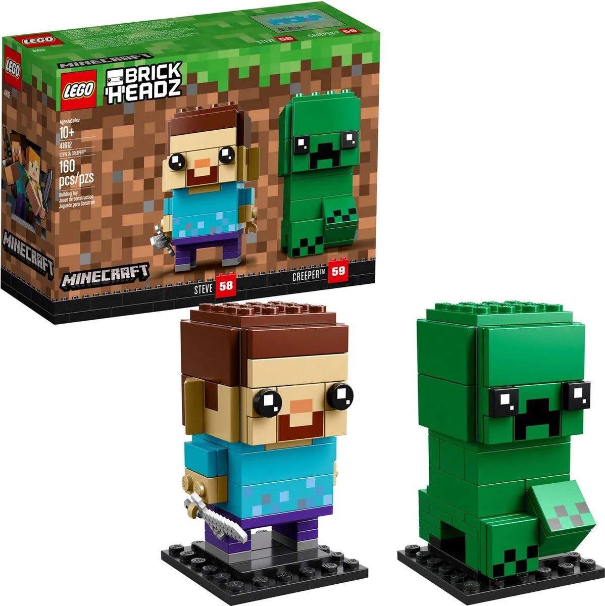LEGO BrickHeadz 41612 Steve en Creeper - 160 Stukken - Multicolor