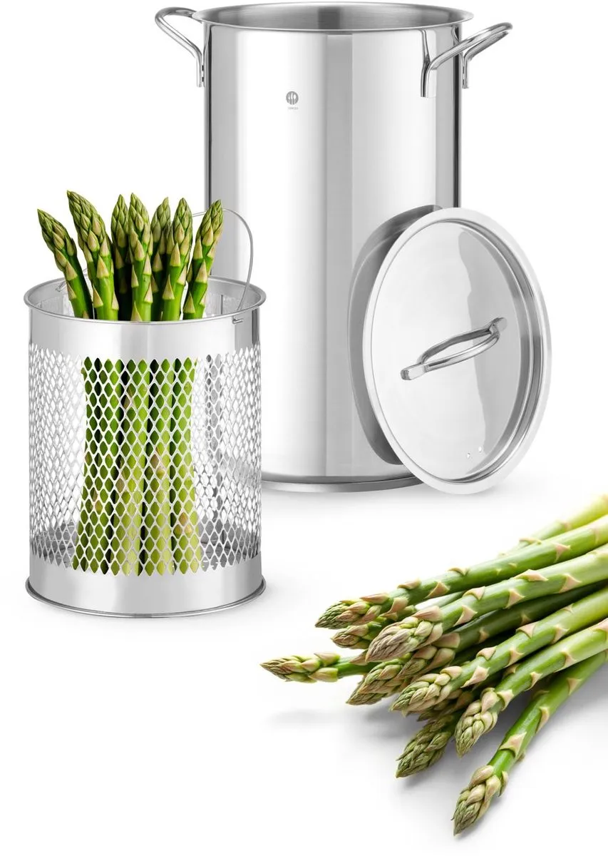 HENDI Asperge- en Pastapan 5,5L - Zilver - afbeelding 3 van 6