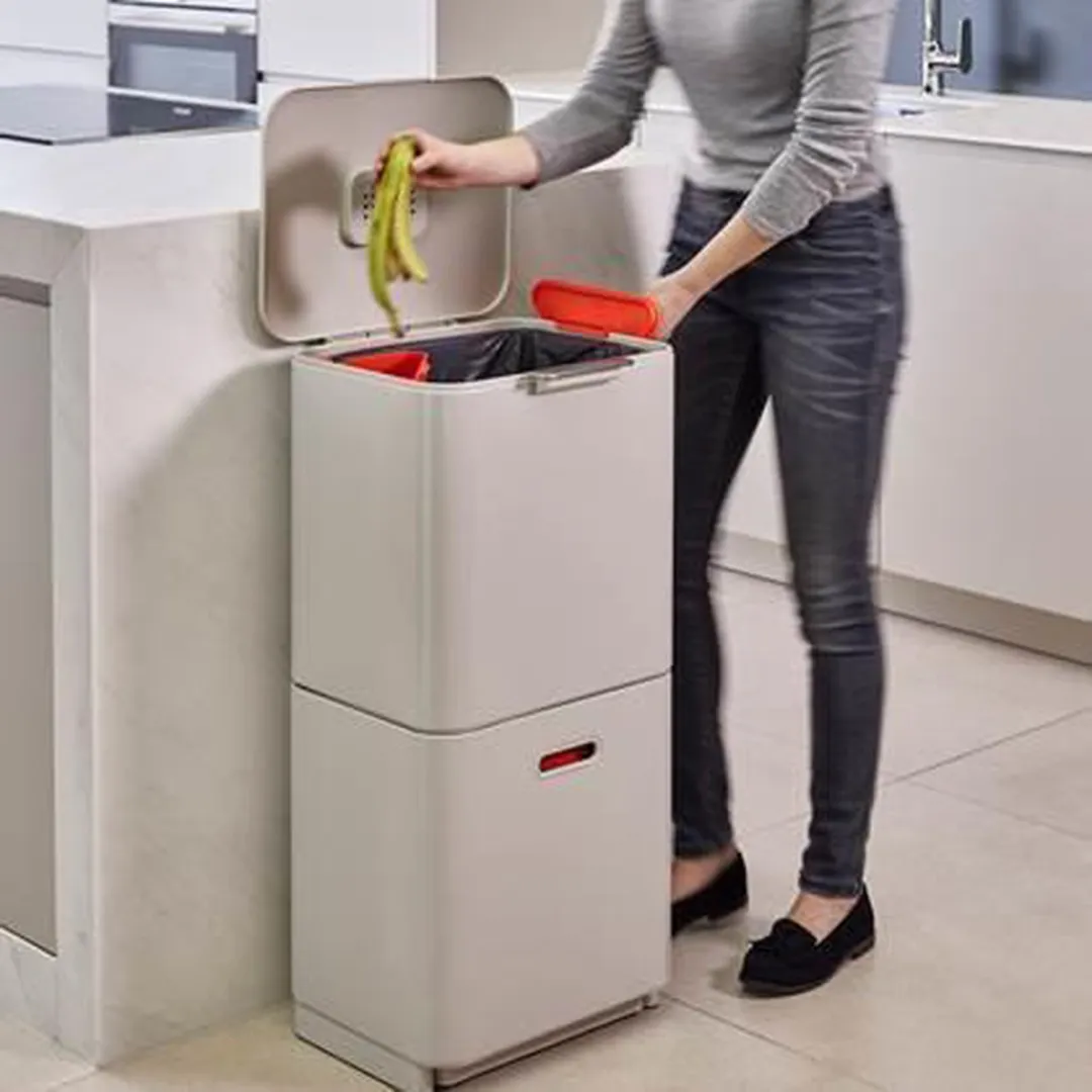 Joseph Joseph Intelligent Waste Prullenbak Totem Max - 60 l - Stone Wit