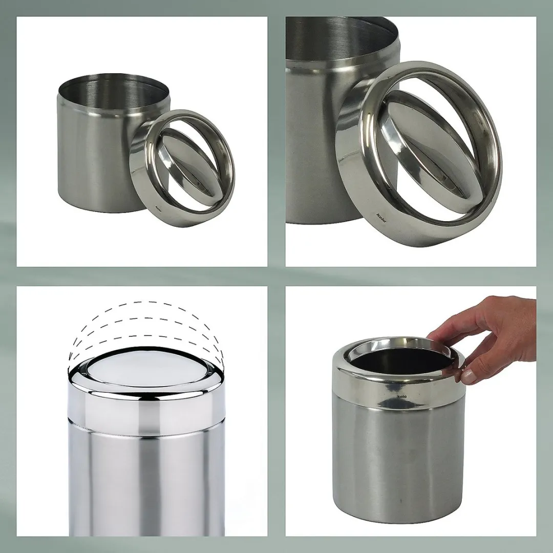 Kela Ari Afvalemmer Swing 7L - Zilver