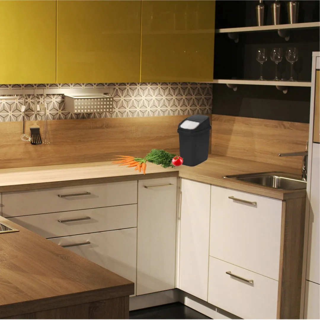 Excellent Houseware GFT Afvalbakje 10L - Donkergrijs
