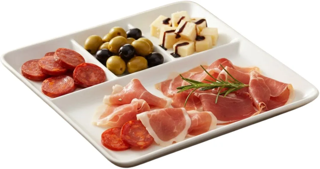 Excellent Houseware Hapjes/Tapas Serveerschaal - 2 Stuks - 25 cm - Wit