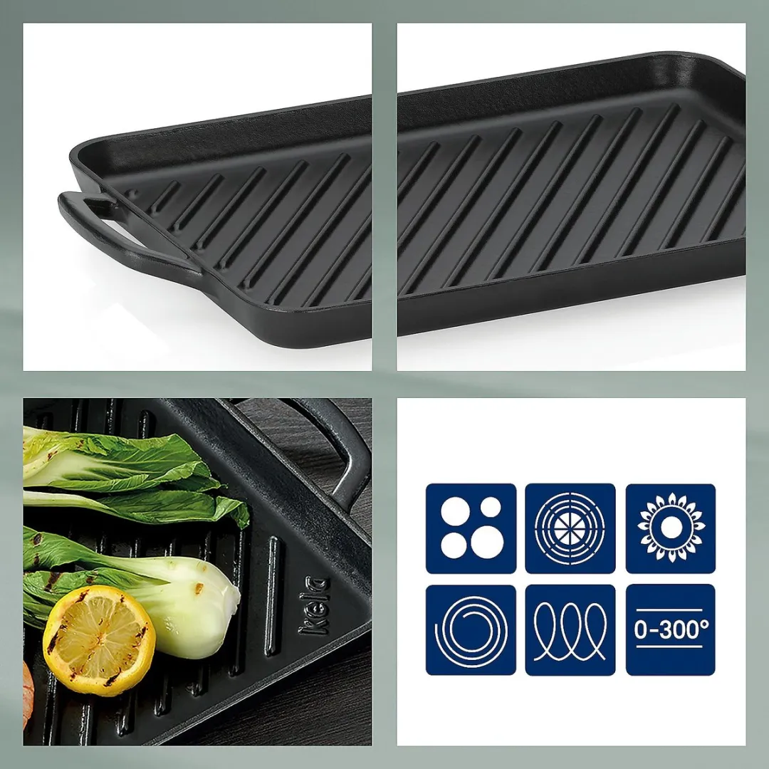 Kela Calido Gietijzeren Grillplaat 25x35cm - Zwart - afbeelding 6 van 6
