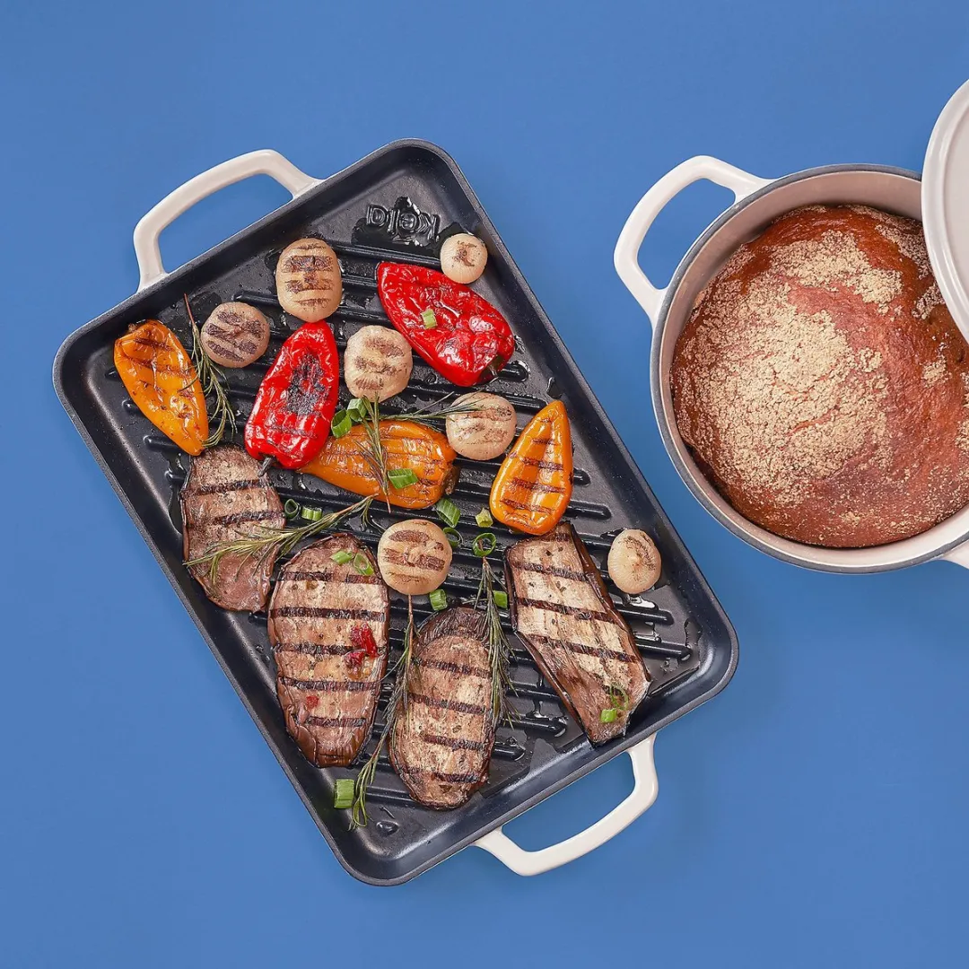 Kela Calido Gietijzeren Grillplaat 25x35cm - Zwart