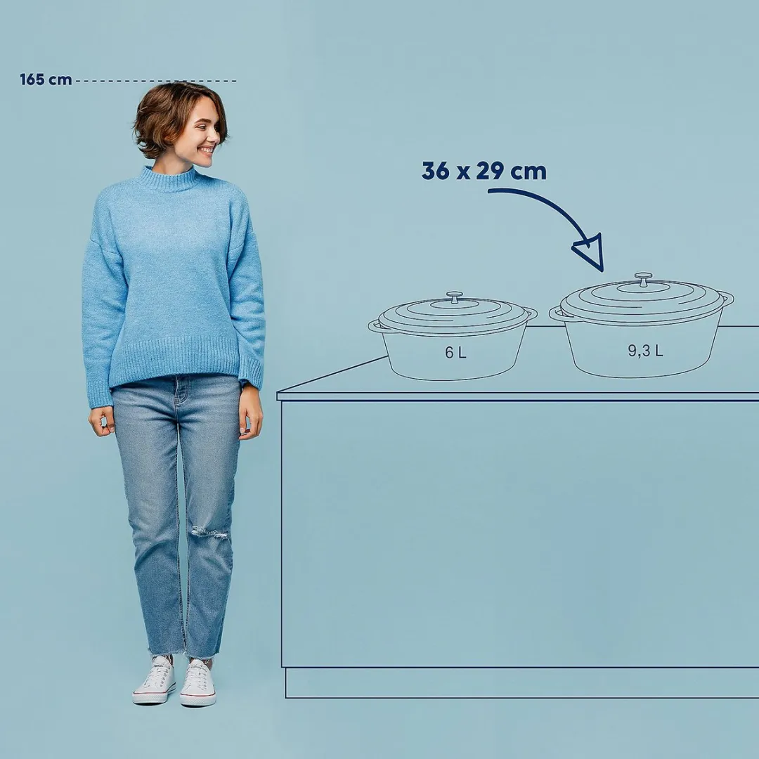 Kela Braadpan Gietijzer Ovaal 36cm - 9.5L - Zwart