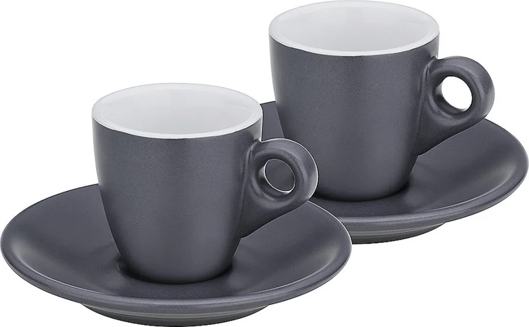 Kela Mattia Espresso Kop & Schotel Set 12cm - Grijs
