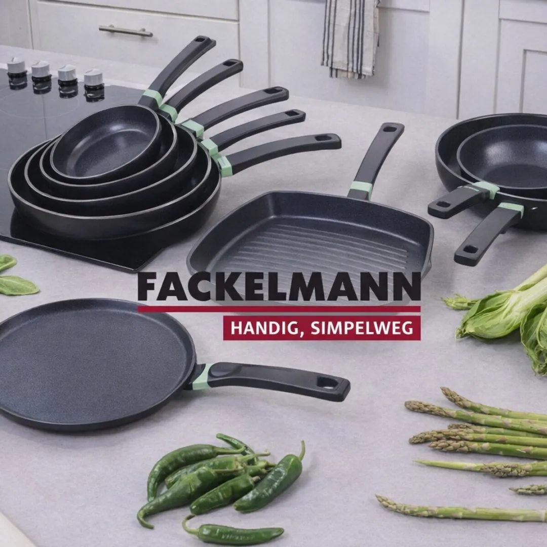 Fackelmann Brandao PFAS-vrij Kookset 2 Pannen & 3 Potten - 28/30cm & 16/18/20cm - Zwart/Groen - afbeelding 6 van 6
