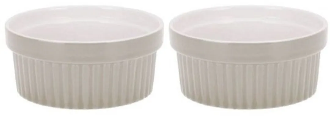 Excellent Houseware Crème Brûlée Schaaltjes 2 Stuks - Wit