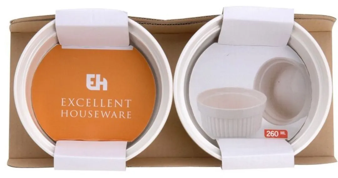 Excellent Houseware Crème Brûlée Schaaltjes 2 Stuks - Wit