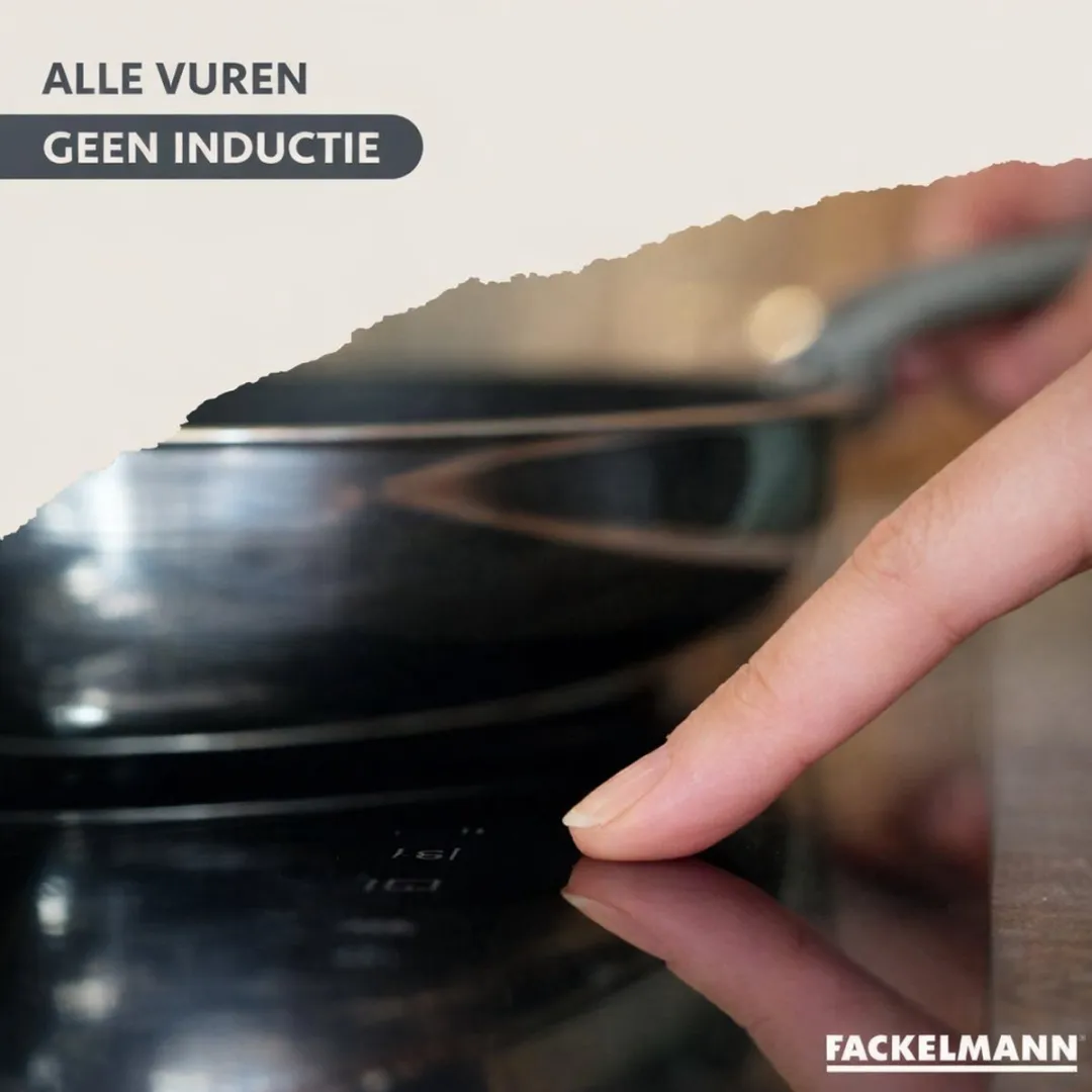 Fackelmann 9440850 Kookpan 20cm - Inductie - Roestvrij staal/Zwart