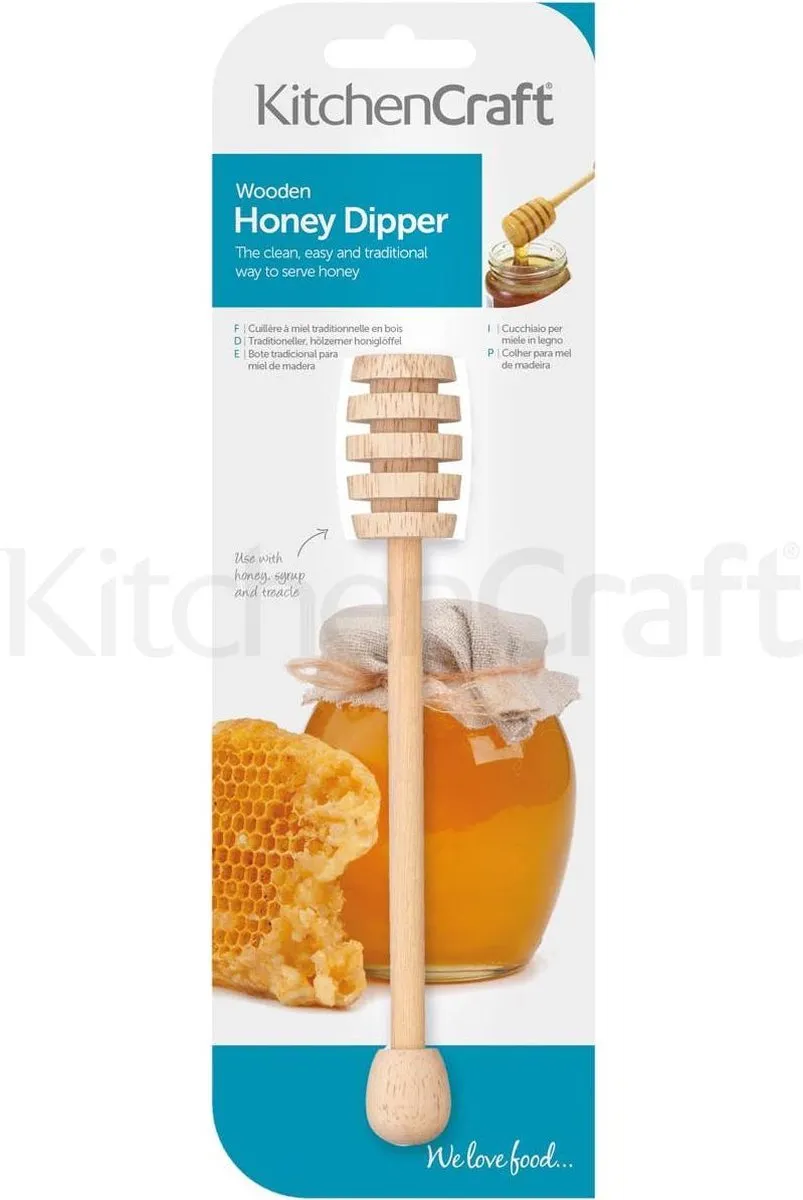 KitchenCraft Houten Honingdipper - 1 Stuk