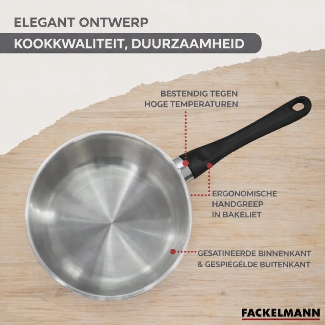 Fackelmann 9355350 Kookset - 5 Stuks - 16-28cm - Roestvrij staal