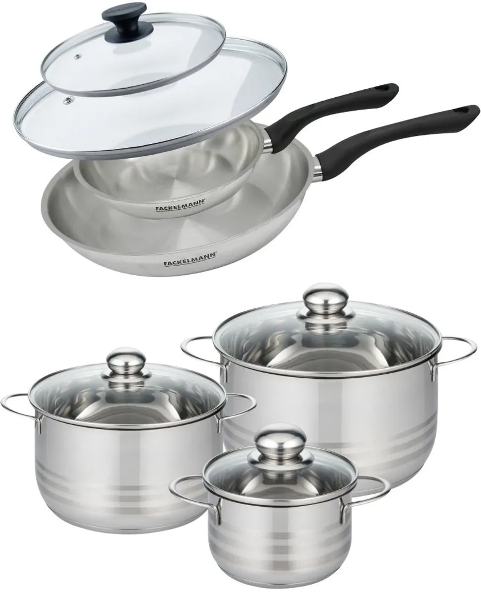 Fackelmann 9355350 Kookset - 5 Stuks - 16-28cm - Roestvrij staal