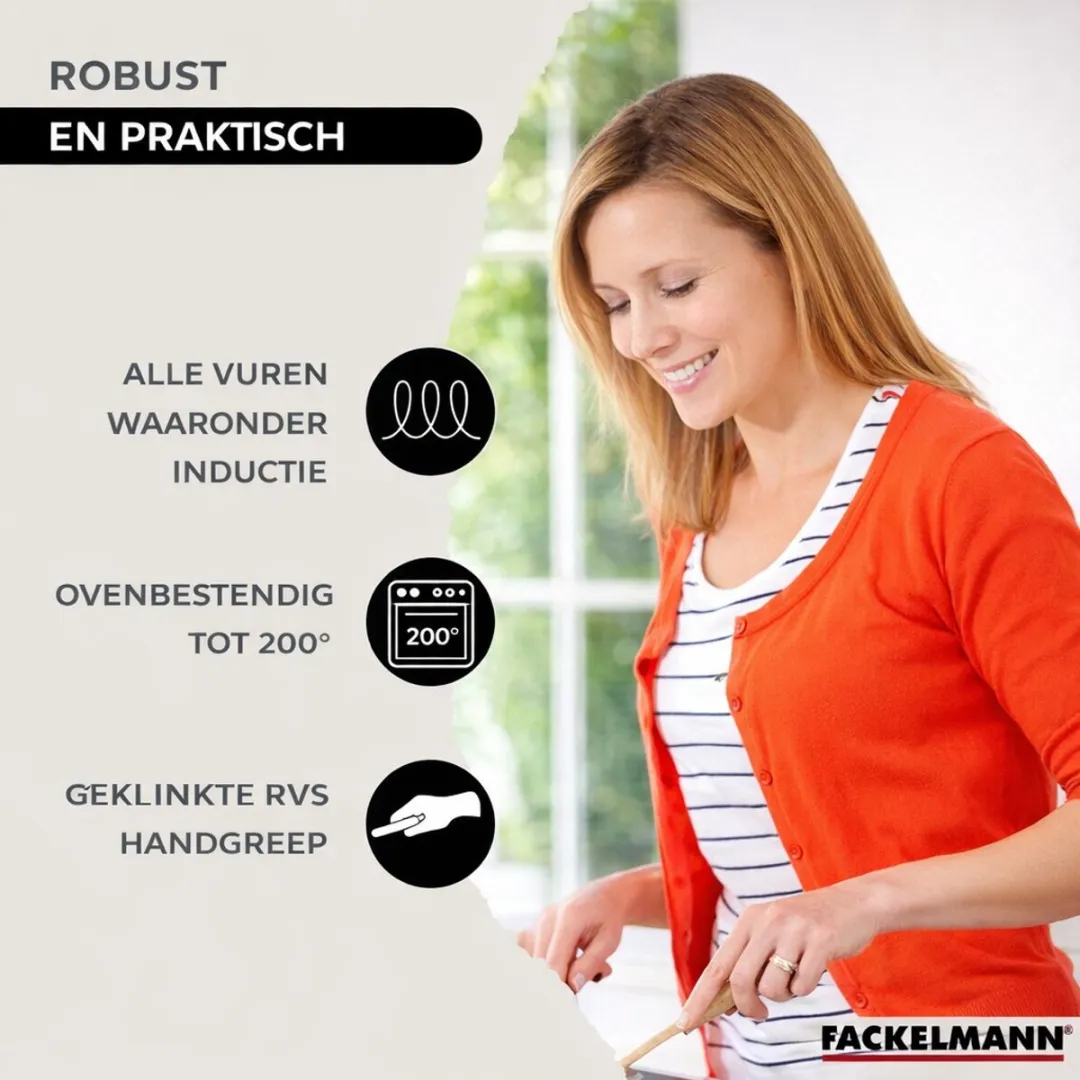 Fackelmann 2-delige Roestvrijstalen Pan Set 20/28cm