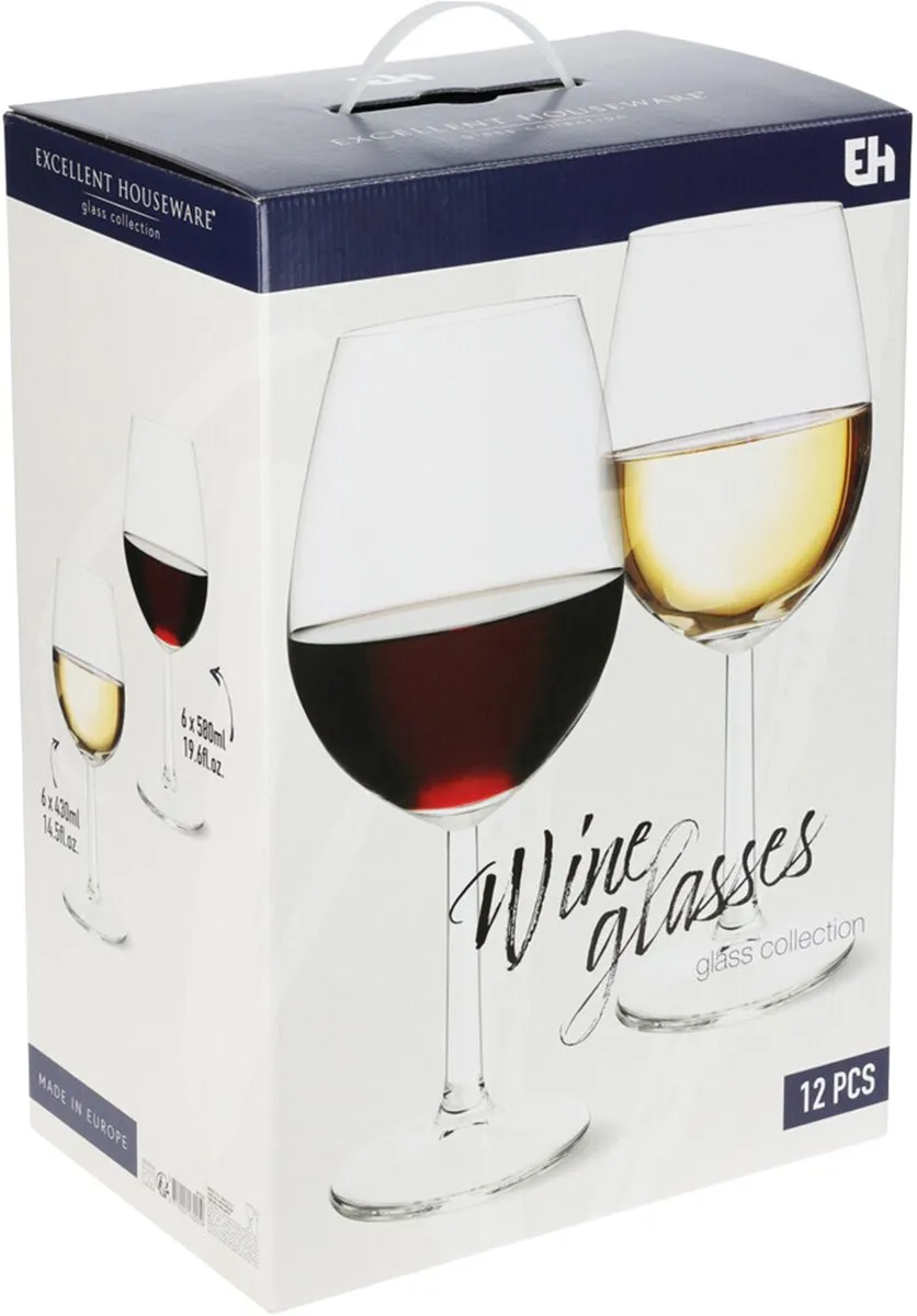 Excellent Houseware Wijnglazen 12-delig - 610ml