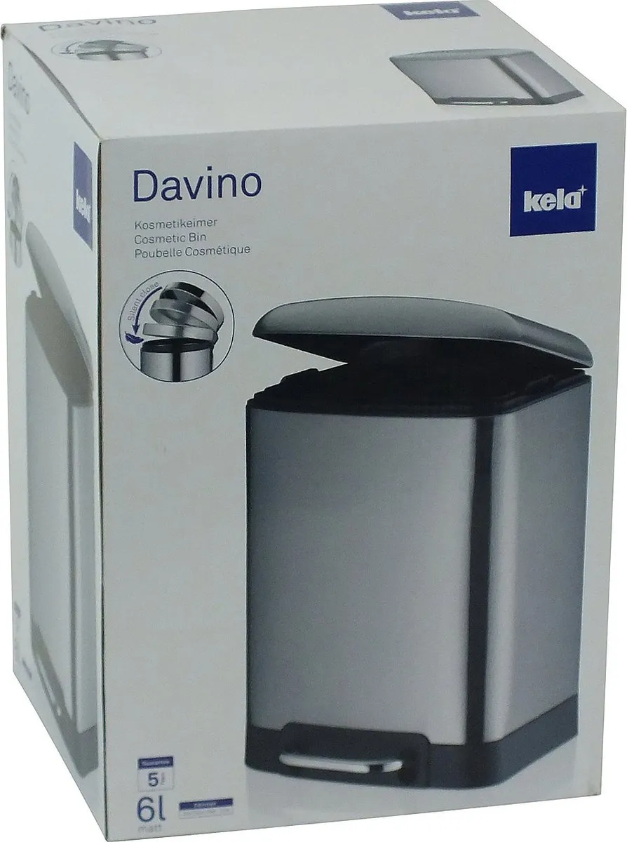 Kela Davino Prullenbak 6L - Zilver