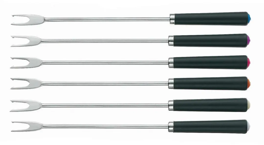 Kela Fonduevorken Tweetand Set 6 Stuks - Zwart
