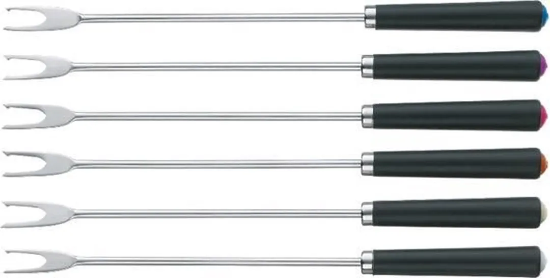 Kela Fonduevorken Tweetand Set 6 Stuks - Zwart