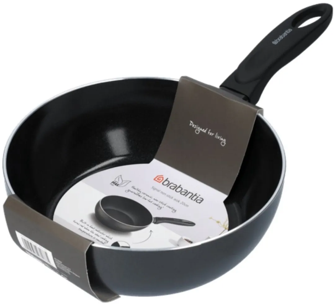 Brabantia Wokpan 20cm - Keramische antiaanbaklaag - Zwart